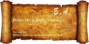 Bobrik Ajnácska névjegykártya